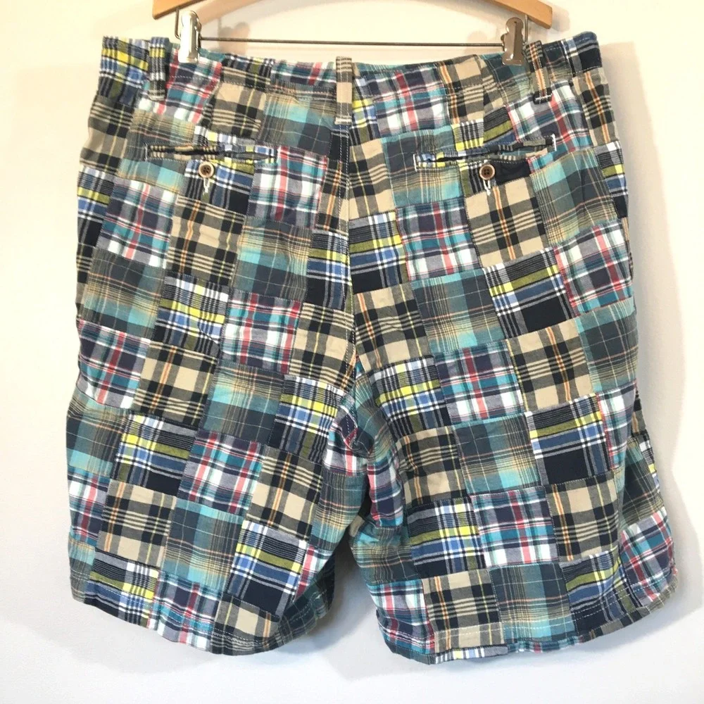 Islander Madras Patchwork Plaid Cargo Shorts‎ Men's Size 38